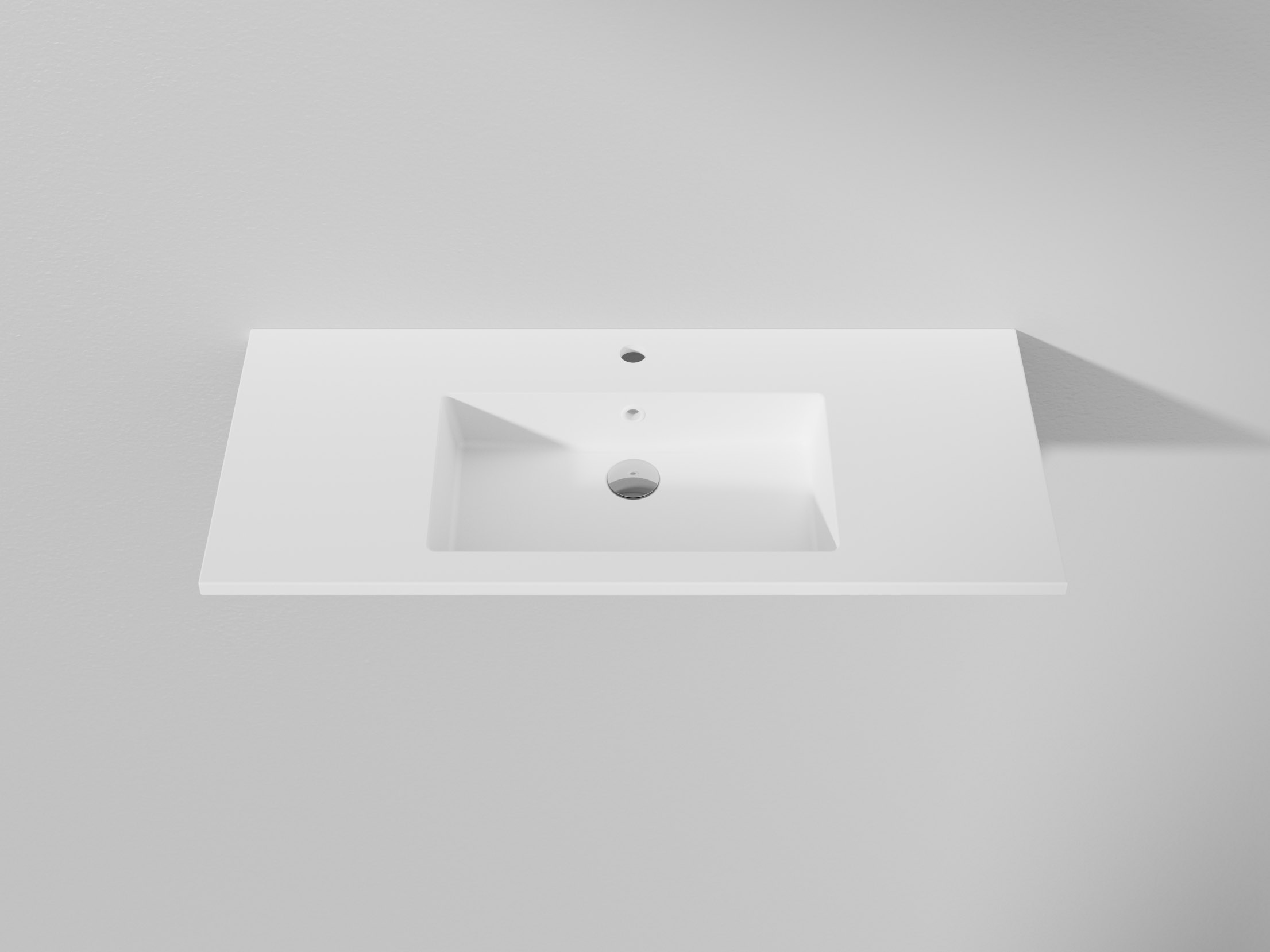 Viskan 100 mattavalkoinen kivikomposiittipesuallas.