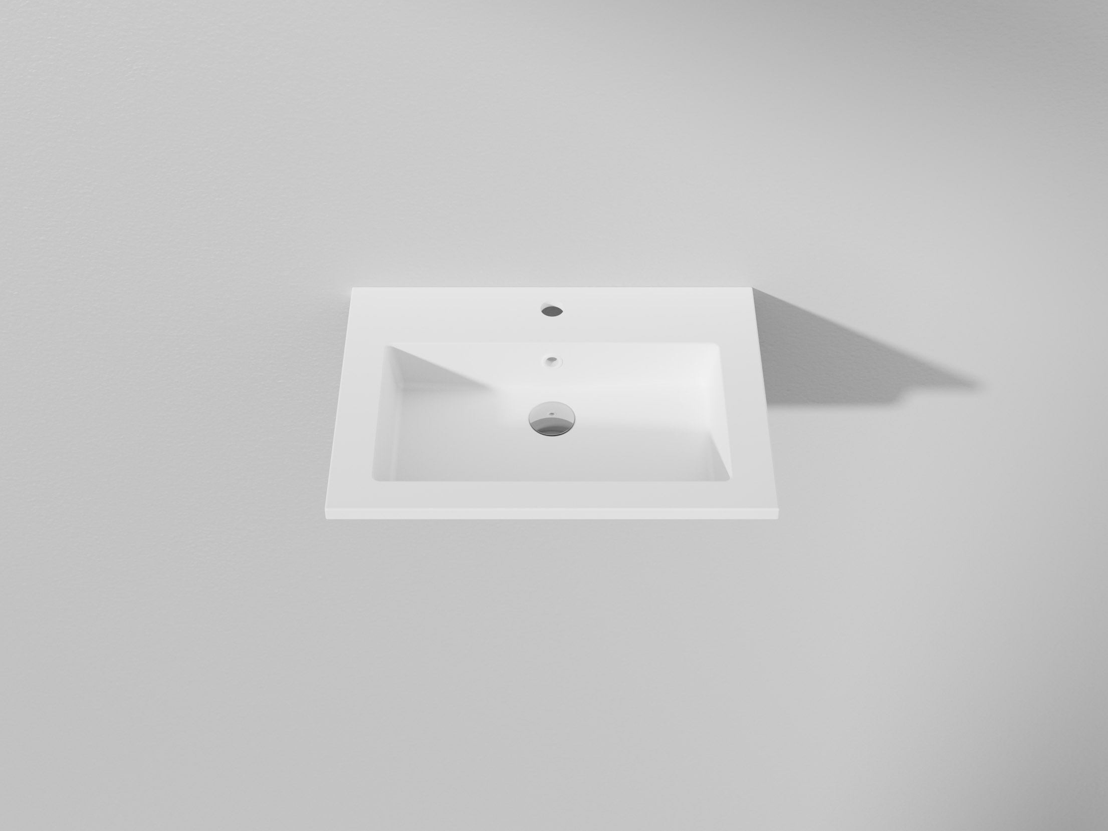 Viskan 60 mattavalkoinen kivikomposiittipesuallas.