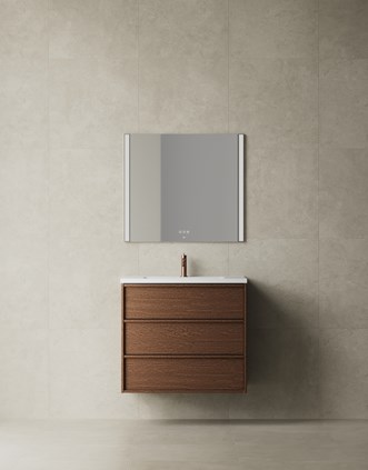 Terra Carve 80 i Dark Oak -viilussa, yhdistettynä Stenvide Hay 60x60 -laattoihin.