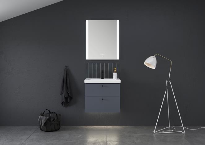 VISKAN Solid 60, NCS-väri S 7005-R80B ja peili SCENE 60.
