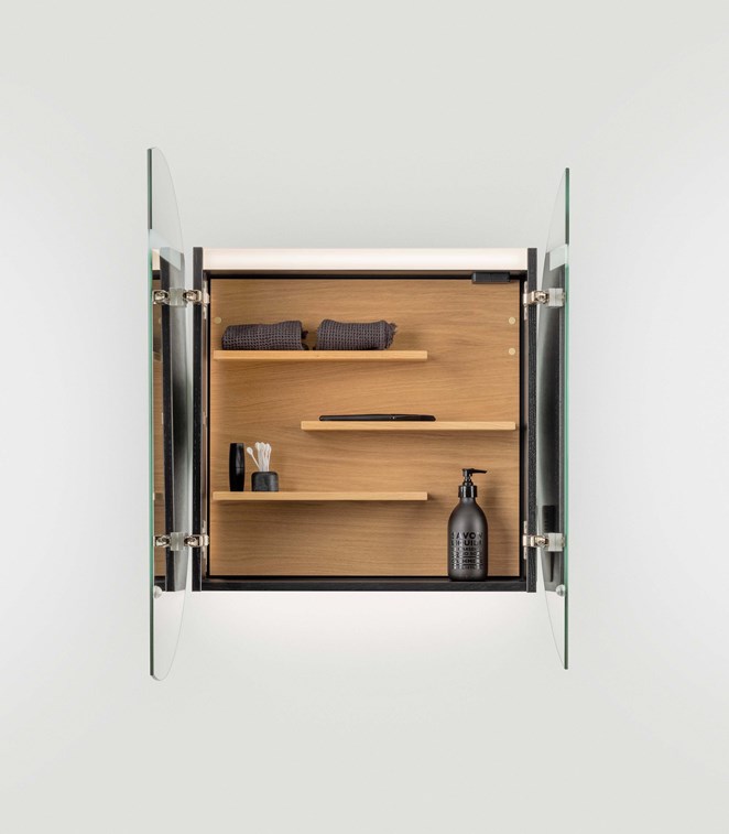 Peilikaappi Circ, Black Oak.