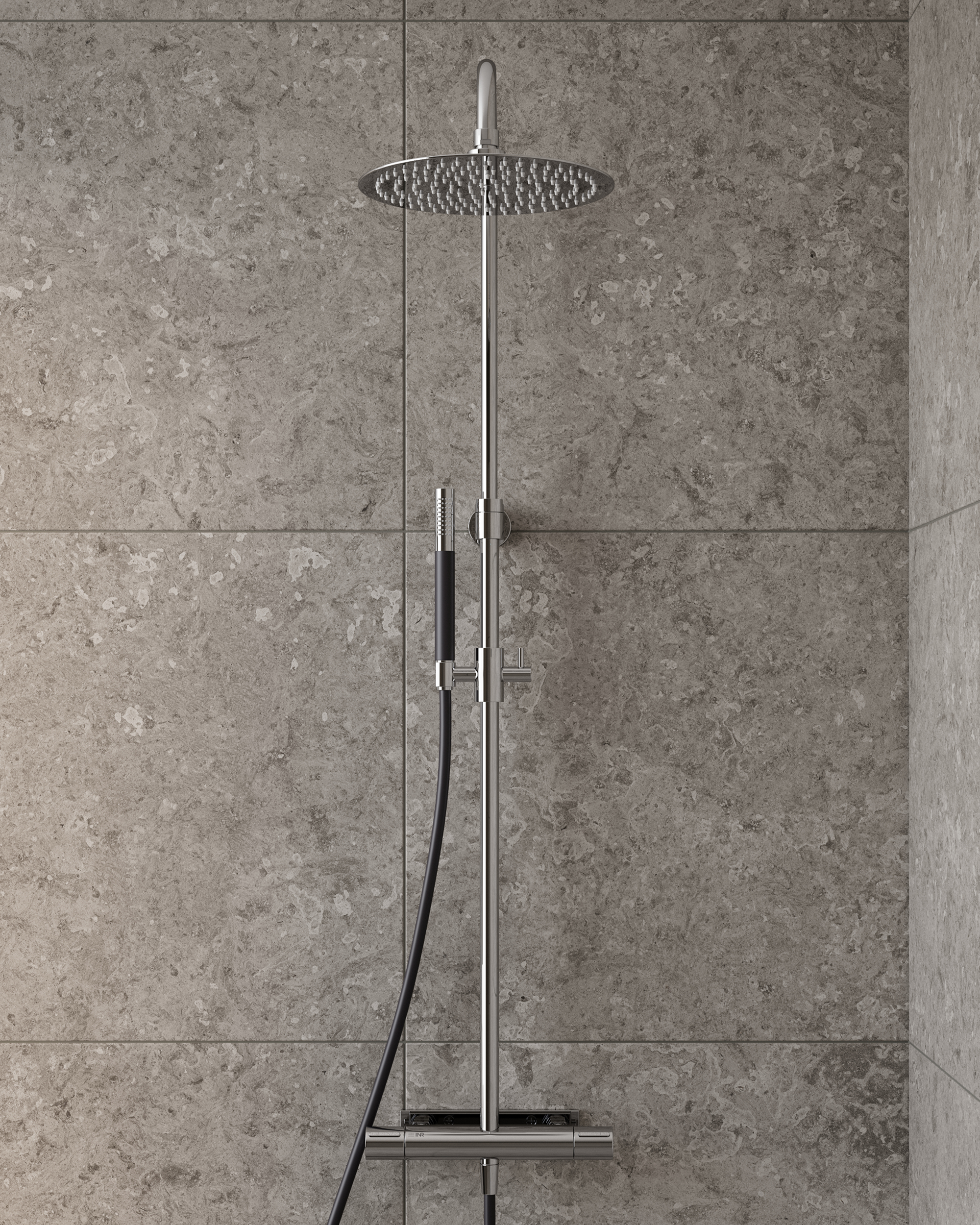 Kattosuihkusarja Mist, Chrome / Matte Black.