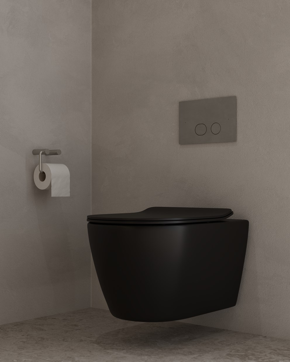 Steel Style WC-pateriteline ja huuhtelupainike