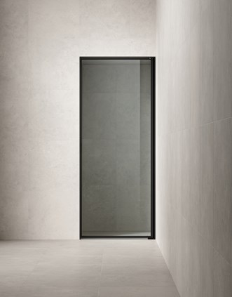 Edge 2 Matte Black, yhdistettynä Stenvide Drift 60x60 -laattaan.