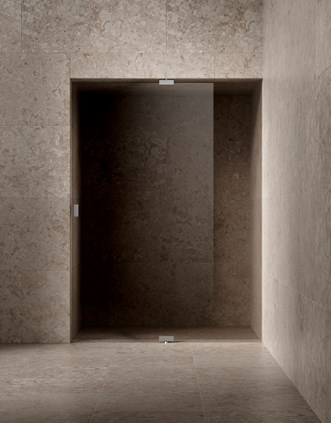 Epic 1 XL sävyssä Bronze, yhdistettynä Alvaret Earth 60x120 -laattaan.