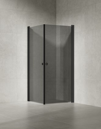 Linc Angel Matte Black, yhdistettynä Stenvide Fog 60x60 -laattaan.