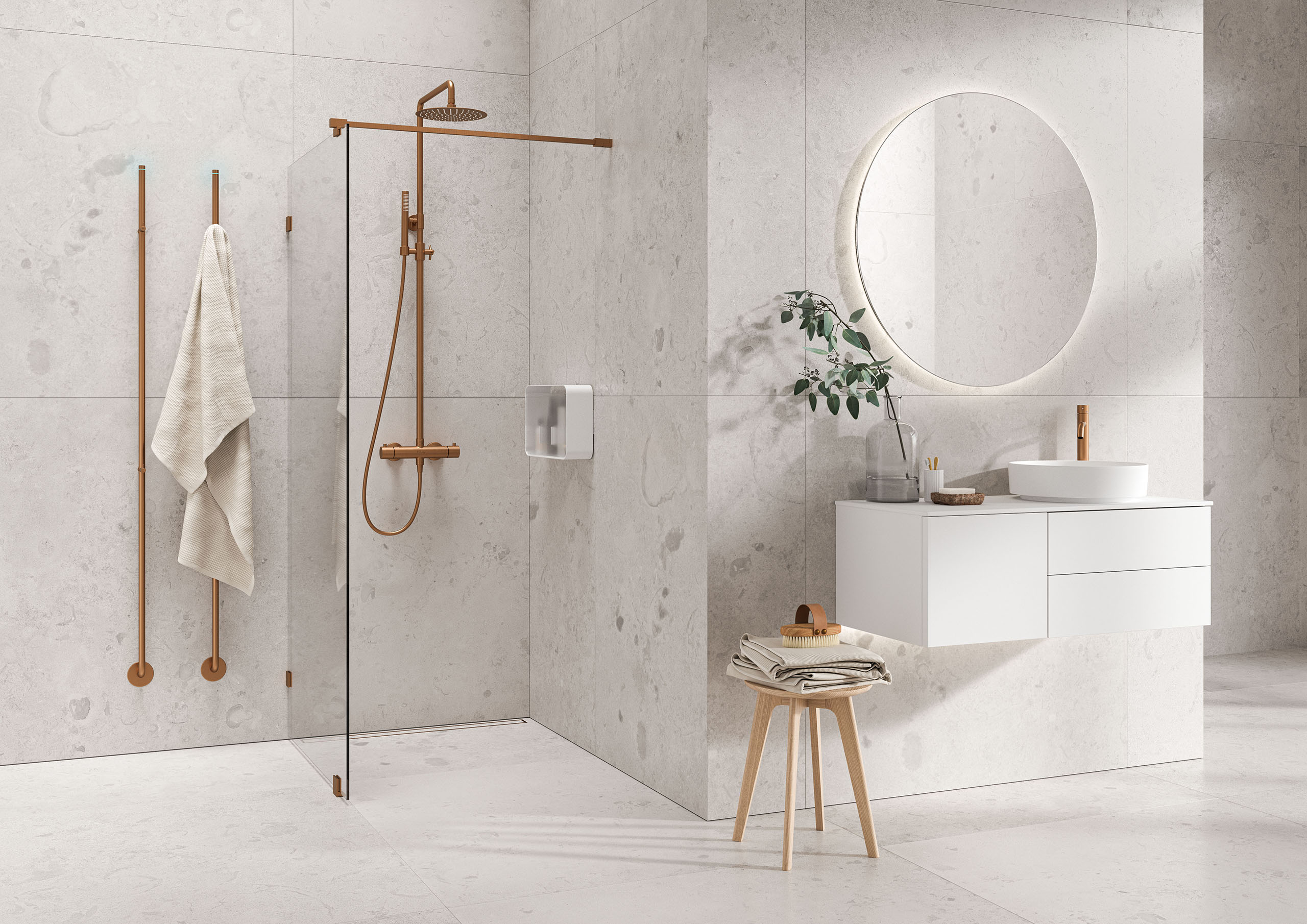 ARC 20 Original, STEEL PLEASURE 2 ja LINE, väri Brushed Bronze. AIR Solid 100 A ja LOOX 90.
